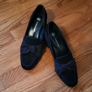 Ladies Black Suede Antonio Melani Block Heels